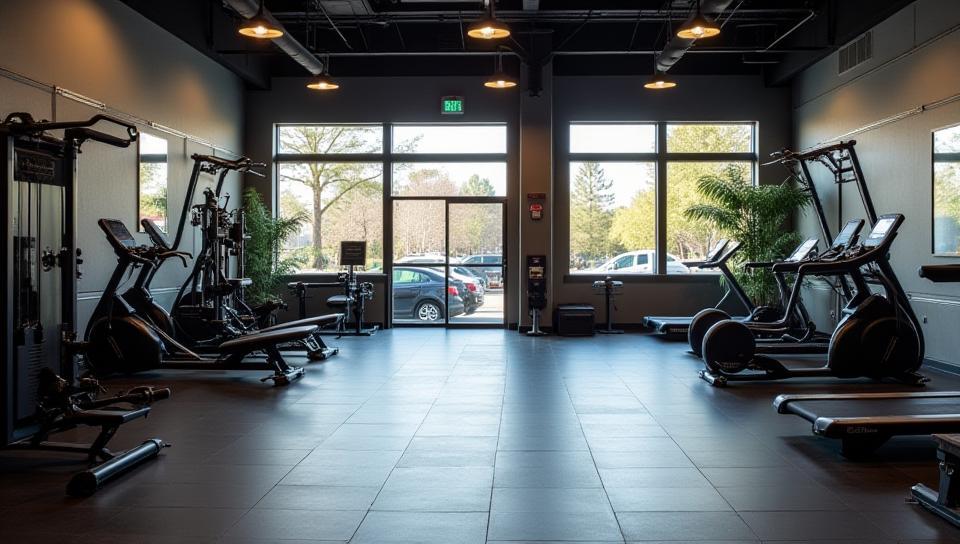 Gym interior with free trial offer
